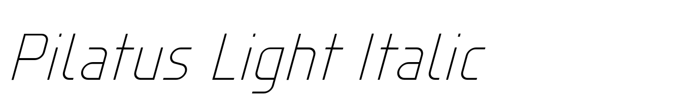 Pilatus Light Italic